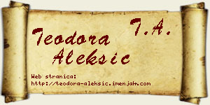 Teodora Aleksić vizit kartica